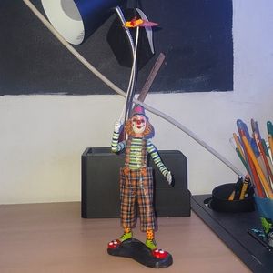 Clown with kite made out of paper mache